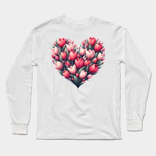 Heart Shaped Flowers Long Sleeve T-Shirt